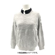 TWWK2153LG-M [ゴルフウェア レディース カモフラージュジャカード クルーネックニット Mサイズ ライトグレー]