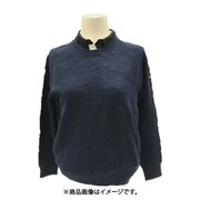 TWWK2153NV-M [ゴルフウェア レディース カモフラージュジャカード クルーネックニット Mサイズ ネイビー]