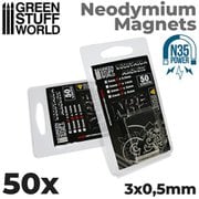 GSWD-9051 ネオジム磁石 N35 50 個入 3×0.5mm [ホビー用素材]