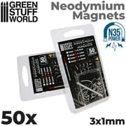 GSWD-9052 ネオジム磁石 N35 50 個入 3×1mm [ホビー用素材]