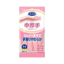 ファミリー ビニール中厚手 指先強化 M ピンク