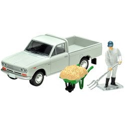 LV-195ｃ 1/64 ダットサン トラック 1300 デラックス 白 フィギュア付き