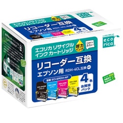 互換リサイクルインクカートリッジ エプソン リコーダー RDH-4CL 4色パック（顔料） ECI-ERDH-4P