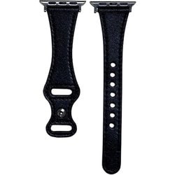 PSNSWVW6L-BK [Apple Watch 42/44mm 用 ピンバックルスリムウェーブ 交換バンド ブラック]