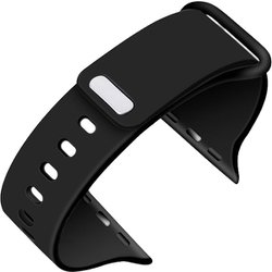 AW-SIN01BK [Apple Watch 38/40mm 用 ステッチ付きシリコン 交換バンド ブラック]