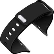 AW-SIN02BK [Apple Watch 42/44mm 用 ステッチ付きシリコン 交換バンド ブラック]