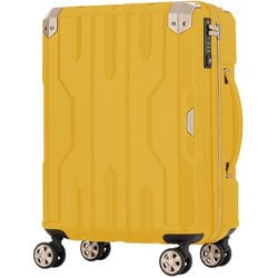 スーツケース 拡張タイプ 旅行日数目安：1～2泊 34L/拡張時41L TSAロック搭載 機内持ち込み可 ダブルキャスターファスナーキャリー イエロー 5109-46-YE