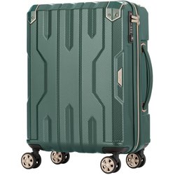 スーツケース 拡張タイプ 旅行日数目安：1～2泊 34L/拡張時41L TSAロック搭載 機内持ち込み可 ダブルキャスターファスナーキャリー グリーン 5109-46-GR