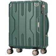 スーツケース 拡張タイプ 旅行日数目安：1～2泊 34L/拡張時41L TSAロック搭載 機内持ち込み可 ダブルキャスターファスナーキャリー グリーン 5109-46-GR