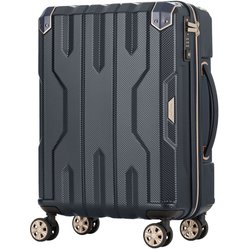 スーツケース 拡張タイプ 旅行日数目安：1～2泊 34L/拡張時41L TSAロック搭載 機内持ち込み可 ダブルキャスターファスナーキャリー ネイビー 5109-46-NV