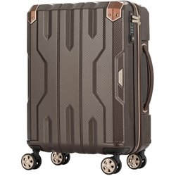 スーツケース 拡張タイプ 旅行日数目安：1～2泊 34L/拡張時41L TSAロック搭載 機内持ち込み可 ダブルキャスターファスナーキャリー モカ 5109-46-MC