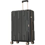 スーツケース 拡張タイプ 旅行日数目安:5~7泊 62L/拡張時73L TSAロック搭載 ダブルキャスターファスナーキャリー ブラック 5109-60-BK