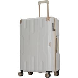 スーツケース 拡張タイプ 旅行日数目安：5～7泊 62L/拡張時73L TSAロック搭載 ダブルキャスターファスナーキャリー ホワイト 5109-60-WH