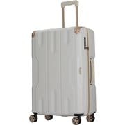 スーツケース 拡張タイプ 旅行日数目安：5～7泊 62L/拡張時73L TSAロック搭載 ダブルキャスターファスナーキャリー ホワイト 5109-60-WH