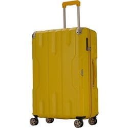 スーツケース 拡張タイプ 旅行日数目安：5～7泊 62L/拡張時73L TSAロック搭載 ダブルキャスターファスナーキャリー イエロー 5109-60-YE