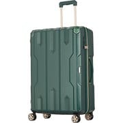 スーツケース 拡張タイプ 旅行日数目安:5~7泊 62L/拡張時73L TSAロック搭載 ダブルキャスターファスナーキャリー グリーン 5109-60-GR
