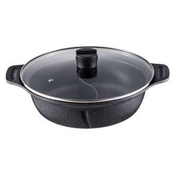 ビストロ・ドゥエシェルタ IH 二食鍋 ガラス蓋付 28cm マーブルダイヤモンドコート ND-4592