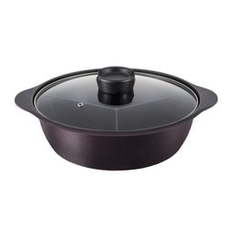 ビストロ・トレシェルタ IH 三食鍋 ガラス蓋付 26cm ダイヤモンドコート ND-8400