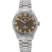 SS SSブレス+NATOストラップ カーキナイロン×レザー 並行輸入品 2年保証 GAGARIN 2416-3805145b