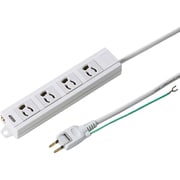 電源タップ マグネット 4個口 3m 3ピン 抜け止め 通電確認ランプ PSE アース端子 ユリア樹脂 固定穴 2Pアースコード付き グレー 簡易ビニールパッケージ TAP-MG341N2PN-3