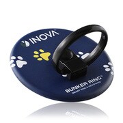 3R-BRI01MC03NY [BUNKER RING バンカーリング INOVA 丸プレート 猫ちゃんの足跡ネイビー×イエロー]