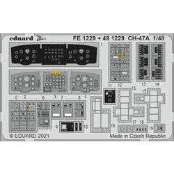 EDUFE1229 1/48 ZOOM エッチングパーツ CH-47A ズームエッチングパーツ （ホビーボス用） [プラモデル用パーツ]