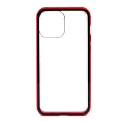 AC-P21X-MC RD [iPhone 13 Pro Max用 高品質背面ガラス+アルミバンパーケース レッド]