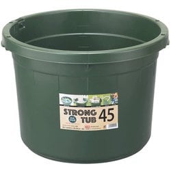 タライ 丸型 45L ひも付き ストロングタブ モスグリーン