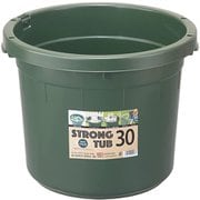 タライ 丸型 30L ひも付き ストロングタブ モスグリーン