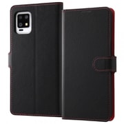 RT-AQZ6ELC1/BR [AQUOS zero6用 耐衝撃 手帳型ケース シンプル マグネット ブラック レッド]