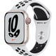 Apple Watch Nike Series 7（GPS + Cellularモデル）- 41mmスターライトアルミニウムケースとピュアプラチナム/ブラックNikeスポーツバンド - レギュラー MKJ33J/A