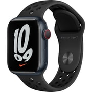 Apple Watch Nike Series 7(GPS + Cellularモデル)- 41mmミッドナイトアルミニウムケースとアンスラサイト/ブラックNikeスポーツバンド - レギュラー MKJ43J/A