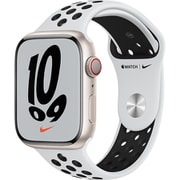 Apple Watch Nike Series 7(GPS + Cellularモデル)- 45mmスターライトアルミニウムケースとピュアプラチナム/ブラックNikeスポーツバンド - レギュラー MKL43J/A