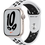 Apple Watch Nike Series 7（GPSモデル）- 45mmスターライトアルミニウムケースとピュアプラチナム/ブラックNikeスポーツバンド - レギュラー [MKNA3J/A]
