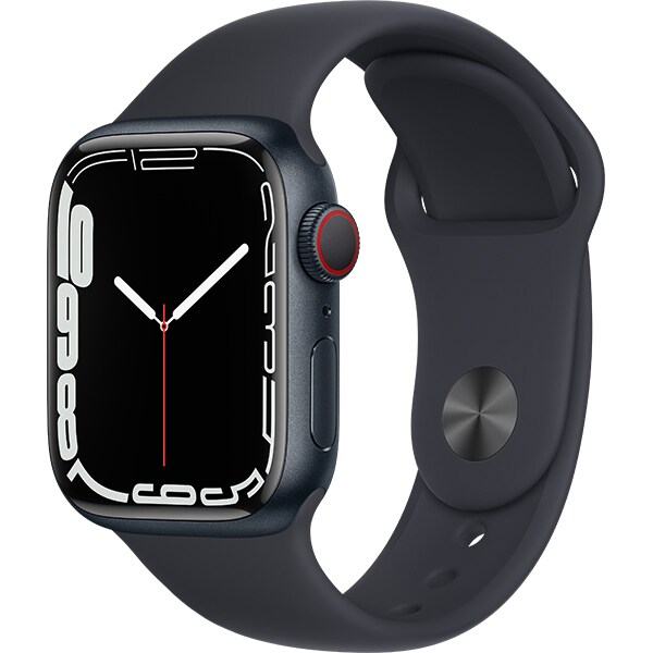 Apple Watch Series 7（GPS + Cellularモデル）- 41mmミッドナイトアルミニウムケースとミッドナイトスポーツバンド - レギュラー [MKHQ3J/A]