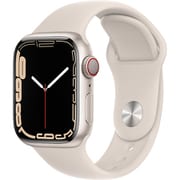 Apple Watch Series 7（GPS + Cellularモデル）- 41mmスターライトアルミニウムケースとスターライトスポーツバンド - レギュラー [MKHR3J/A]