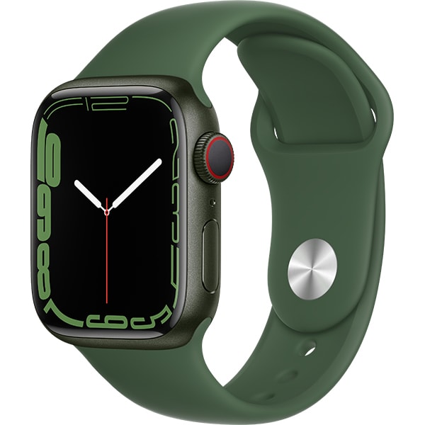 Apple Watch Series 7（GPS + Cellularモデル）- 41mmグリーンアルミニウムケースとクローバースポーツバンド - レギュラー [MKHT3J/A]