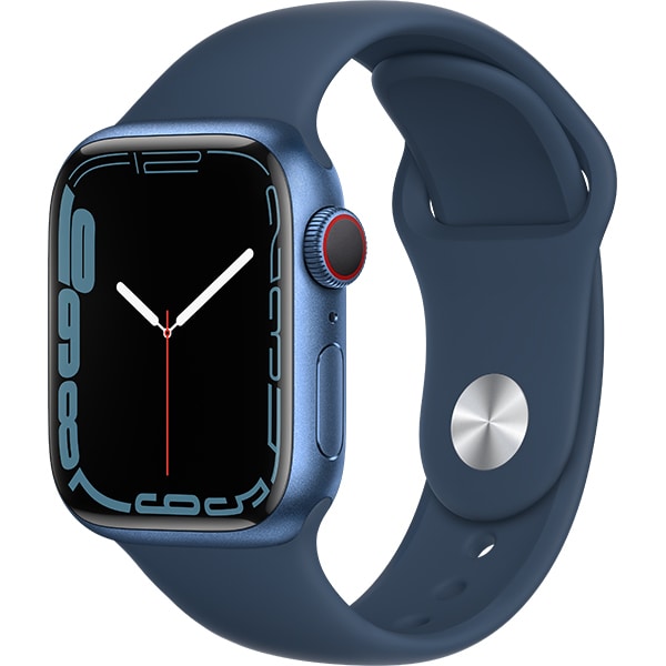 Apple Watch Series 7（GPS + Cellularモデル）- 41mmブルーアルミニウムケースとアビスブルースポーツバンド - レギュラー [MKHU3J/A]