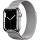 Apple Watch Series 7（GPS + Cellularモデル）- 41mmシルバーステンレススチールケースとシルバーミラネーゼループ [MKHX3J/A]