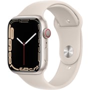 Apple Watch Series 7（GPS + Cellularモデル）- 45mmスターライトアルミニウムケースとスターライトスポーツバンド - レギュラー [MKJQ3J/A]
