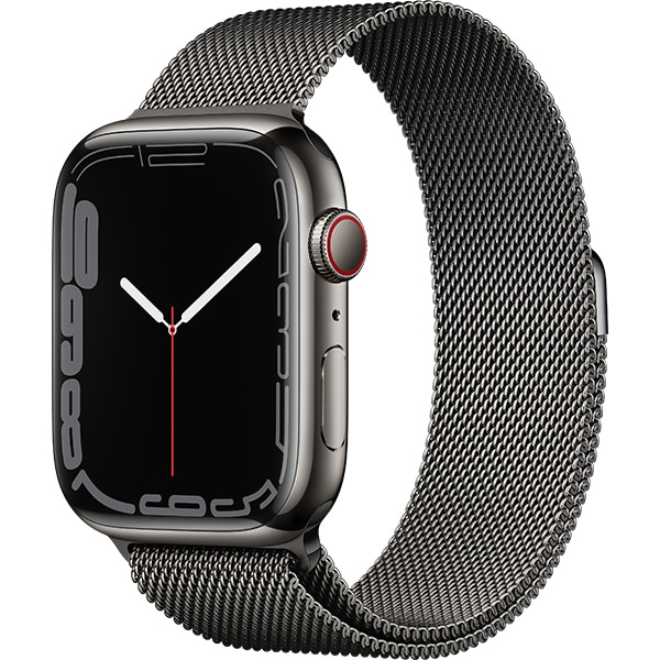 Apple Watch Series 7（GPS + Cellularモデル）- 45mmグラファイトステンレススチールケースとグラファイトミラネーゼループ [MKL33J/A]
