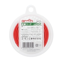3470 [配線コード コードサイズ:AV1.25sq 長さ:6m 赤色]