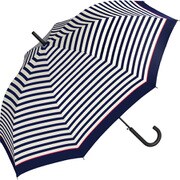 w.p.c (ワールドパーティ) 長傘 ユニセックスベーシックジャンプピンクラインボーダー 晴雨兼用傘 UX01-038