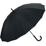 w.p.c （ワールドパーティ） 長傘 ユニセックスジュウロクケイブラック 晴雨兼用傘 UX02-900
