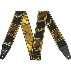 Fender（フェンダー） ギター＆ベース用ストラップ Weighless 2" Mono Strap, Black/Yellow/Brown