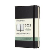 2022年1月から12月までの12か月ダイアリー ブラック Pocket ウィークリー ハードカバー DHB12WN2Y22