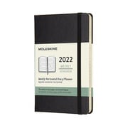 2022年1月から12月までの12か月ダイアリー ブラック Pocket ホリゾンタル ハードカバー DHB12WH2Y22