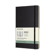 2022年1月から12月までの12か月ダイアリー ブラック Large バーチカル ハードカバー DHB12WV3Y22
