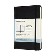 2022年1月から12月までの12か月ダイアリー ブラック Pocket マンスリー ハードカバー DHB12MN2Y22