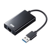 有線LANアダプター USB-LAN変換アダプタ USBハブ付き ギガビット USB3.2Gen1 USB A ケーブル一体型 ケーブル長9cm Windows/Mac/Nintendo Switch対応 ブラック USB-CVLAN3BKN